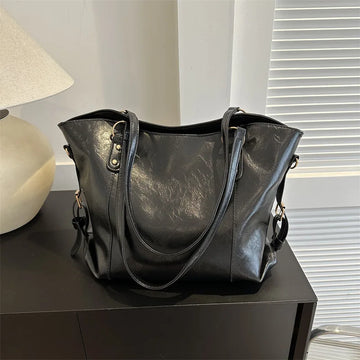 Qfdian Women Tote Bag New Fashion Retro Commuter Bags Large Capacity Crossbody Bag Student Book Shopping Shoulder Bag